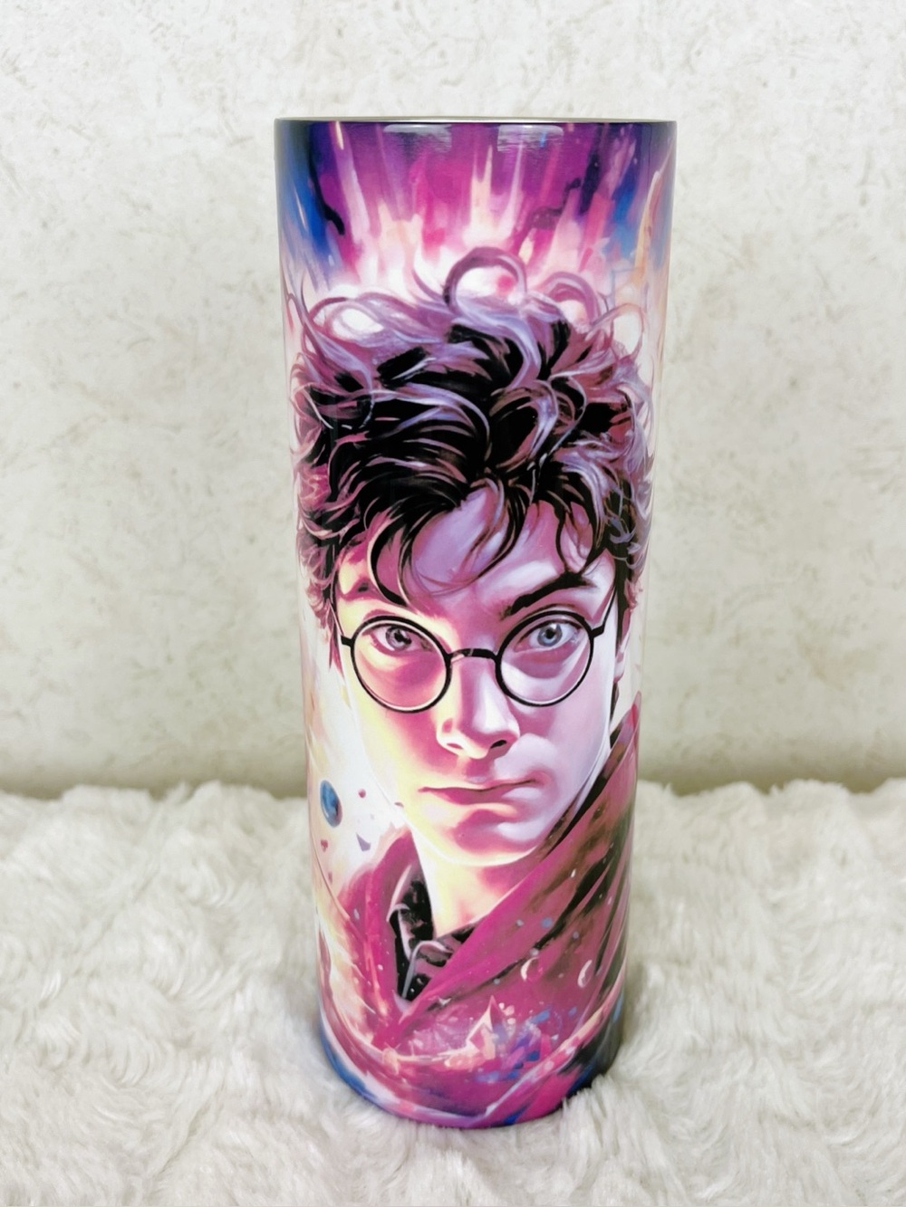 Harry Potter Stainless Steel Skinny Tumbler 20 Oz Pink Orbs Magic Fantasy Wizard